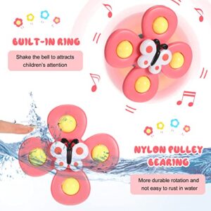 Leitee 9 Pcs Suction Cup Toys Bath Toys Sensory Toys Strong Suction Cup Toys Spinner Dimple Toy Birthday Gifts for Early Education Bathtub Dining Chairs, 3 Styles(Cute Style)