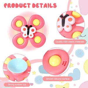 Leitee 9 Pcs Suction Cup Toys Bath Toys Sensory Toys Strong Suction Cup Toys Spinner Dimple Toy Birthday Gifts for Early Education Bathtub Dining Chairs, 3 Styles(Cute Style)