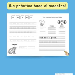 Caligrafía Inicial: Libro para aprender a repasar y a escribir letras, palabras y oraciones; cuaderno de trabajo para afianzar la lectura inicial - ... para niños en español) (Spanish Edition)