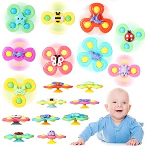 Leitee 9 Pcs Suction Cup Toys Bath Toys Sensory Toys Strong Suction Cup Toys Spinner Dimple Toy Birthday Gifts for Early Education Bathtub Dining Chairs, 3 Styles(Cute Style)