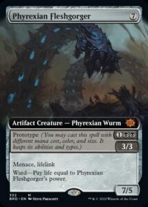 magic: the gathering - phyrexian fleshgorger (332) - extended art - the brothers' war