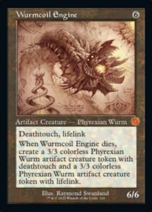 magic: the gathering - wurmcoil engine (126) - schematic - foil - the brothers' war retro artifacts