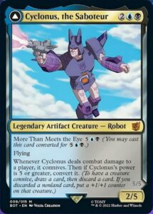 magic the gathering - cyclonus, the saboteur // cyclonus, cybertronian fighter (009) - transformers