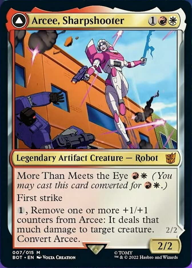 Magic The Gathering - Arcee, Sharpshooter // Arcee, Acrobatic Coupe (007) - Transformers Multicolored