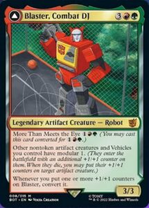 magic: the gathering - blaster, combat dj // blaster, morale booster (008) - transformers