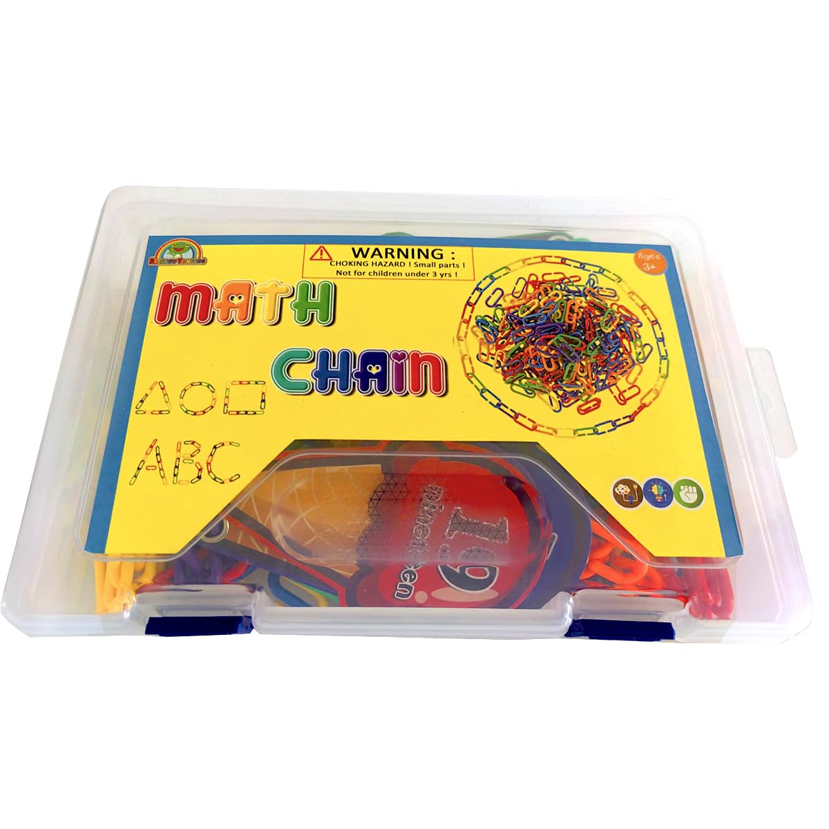 RAINBOW TOYFROG Chain Link Math Manipulatives - 240 C-Clip Chain Links & 20 Ice Cream Cards for Counting & Linking Math Games - Learning Resources for Kindergarten Sensory Bin