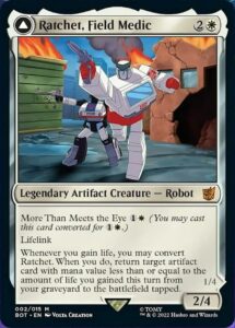 magic: the gathering - ratchet, field medic // ratchet, rescue racer (002) - transformers