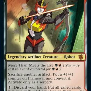 Magic The Gathering - Flamewar, Brash Veteran // Flamewar, Streetwise Operative (010) - Foil - Transformers