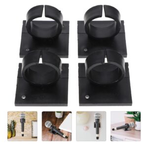 Vaguelly 4Pcs Microphone Holders Microphone Clips Microphone Wall Holder Microphone Hook Holder Wall Mount Mic Clamps