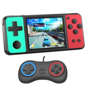 great boy handheld game console for kids aldults preloaded 270 classic retro games with 3.0'' color display and gamepad rechargeable arcade gaming player (black-green)