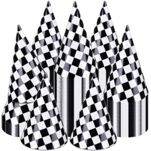 30 pieces birthday party hats car/cow themed paper cone hat birthday party supplies decorations for kids (race car)