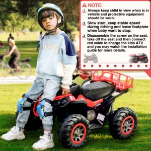 Soar Four Wheeler for Kids - Electirc Toddler 4 Wheeler for Kids 3-6, Ride on ATV 12v Battery Powered, Kids Quad with LED Lights, Music, High Low Speed, USB/TF, Treaded Tires, Red