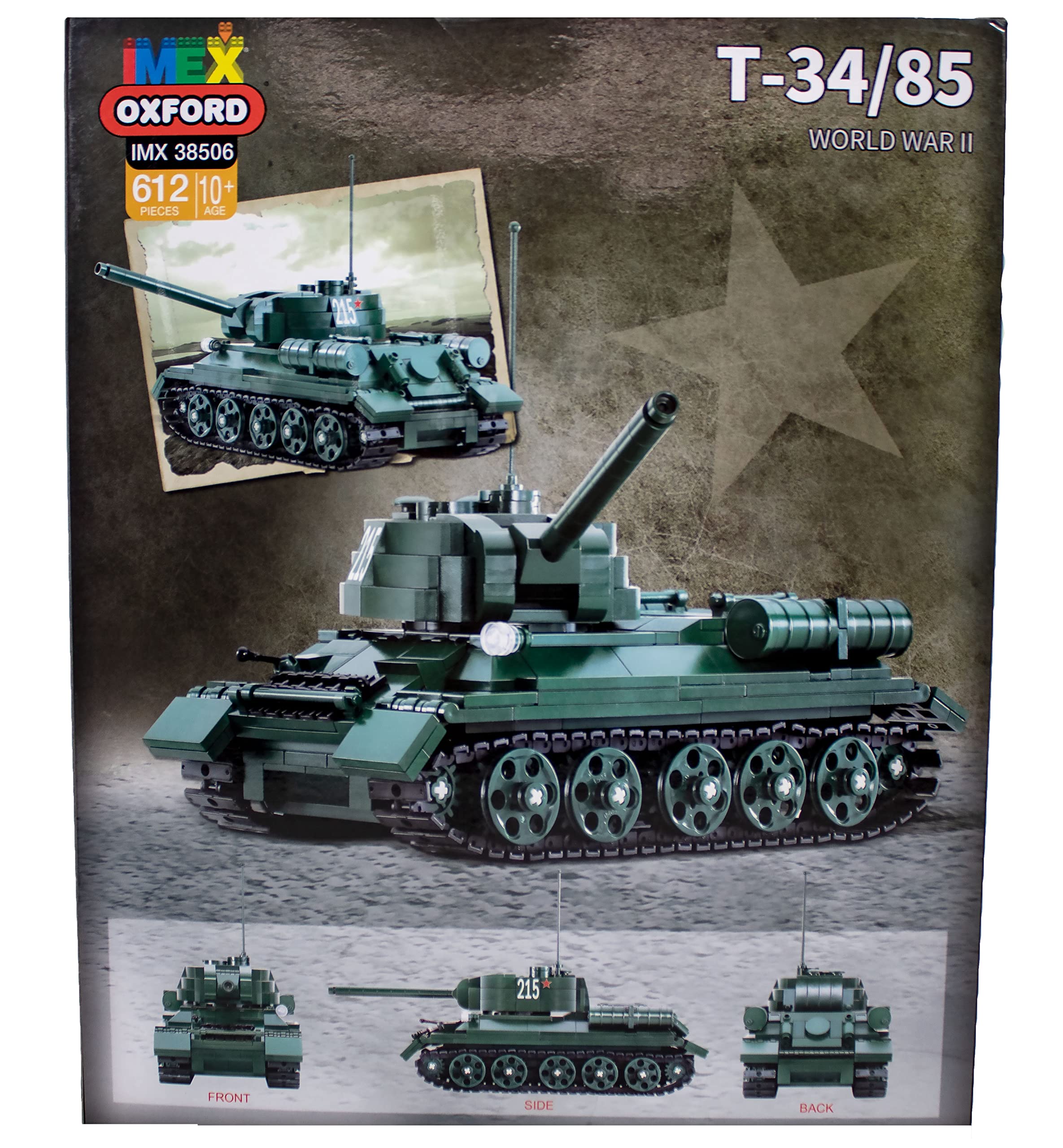 Imex Oxford T34/85 Russian Medium Tank Brick Building Set (612pc)