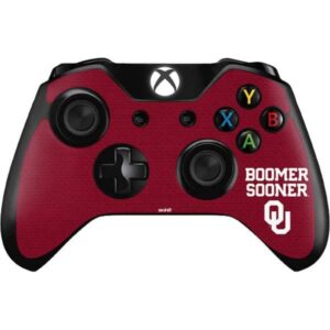 skinit decal gaming skin compatible with xbox one controller - officially licensed college boomer sooner design