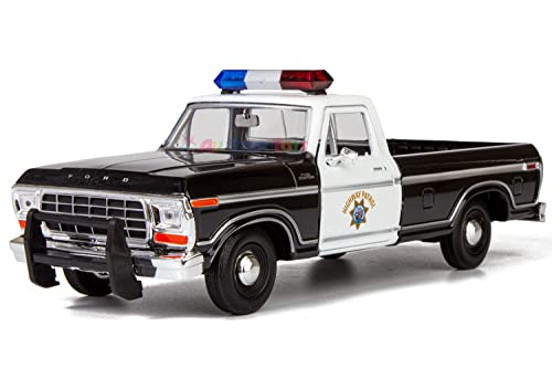 Motormax All Star Toys Exclusive 1979 Ford F-150 California Highway Patrol CHP Police Pickup Truck 1:24 Diecast Law Enforcement Model Car 76987