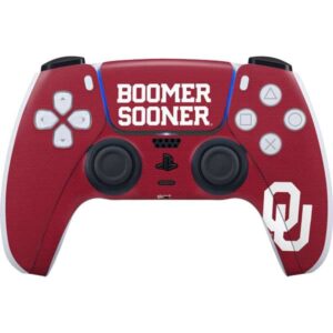 skinit decal gaming skin compatible with ps5 controller - officially licensed university of oklahoma boomer sooner design