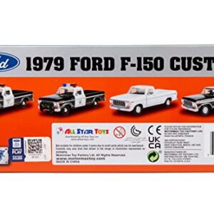 Motormax All Star Toys Exclusive 1979 Ford F-150 Sheriff Pickup Classic F150 Police Pick Up Truck 1:24 Diecast Collectible Model Car Black 76986 (Sheriff)