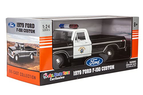 Motormax All Star Toys Exclusive 1979 Ford F-150 California Highway Patrol CHP Police Pickup Truck 1:24 Diecast Law Enforcement Model Car 76987