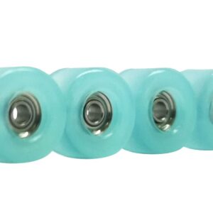 SAIKOOWA 4pcs Apex 68D Urethane Fingerboard Wheels,7.5mm Diameter -ABEC-9 Ultra Spin Chrome Steel Bearings with 1pcs Fingerboard Tool (Transparent Blue)