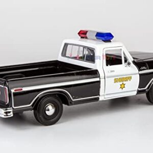 Motormax All Star Toys Exclusive 1979 Ford F-150 Sheriff Pickup Classic F150 Police Pick Up Truck 1:24 Diecast Collectible Model Car Black 76986 (Sheriff)