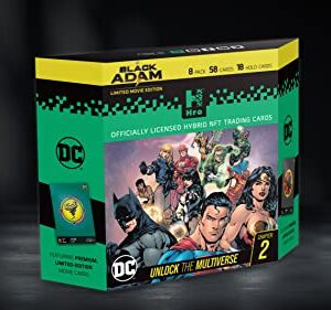 HRO DC Comics Unlock The Multiverse | Chapter 2: 8-Pack Premium Starter Box, Hybrid NFT Trading Cards, 58 Trading Cards Pack (10035891-0001)