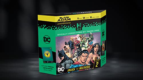 HRO DC Comics Unlock The Multiverse | Chapter 2: 8-Pack Premium Starter Box, Hybrid NFT Trading Cards, 58 Trading Cards Pack (10035891-0001)