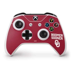 skinit decal gaming skin compatible with xbox one s controller - officially licensed college boomer sooner design