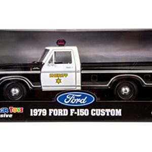 Motormax All Star Toys Exclusive 1979 Ford F-150 Sheriff Pickup Classic F150 Police Pick Up Truck 1:24 Diecast Collectible Model Car Black 76986 (Sheriff)