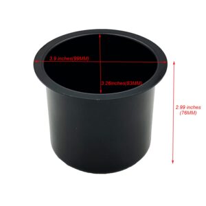 SEETOOOGAMES Jumbo Aluminum Drop-in Poker Table Cup Holder Insert (Pack of 2) (Black)