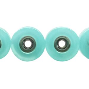 SAIKOOWA 4pcs Apex 68D Urethane Fingerboard Wheels,7.5mm Diameter -ABEC-9 Ultra Spin Chrome Steel Bearings with 1pcs Fingerboard Tool (Transparent Blue)