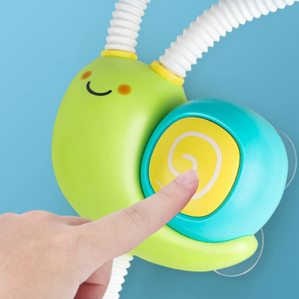 Toyvian Bath Toys for Baby Toddlers, Upgrade Electric Shower Baby Bath Toys Cartoon Snail Double Sprinkler Bathtub Tub Water Toys for Baby Kids（Battery Style, Random Color）