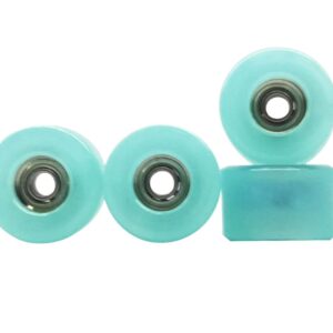 SAIKOOWA 4pcs Apex 68D Urethane Fingerboard Wheels,7.5mm Diameter -ABEC-9 Ultra Spin Chrome Steel Bearings with 1pcs Fingerboard Tool (Transparent Blue)