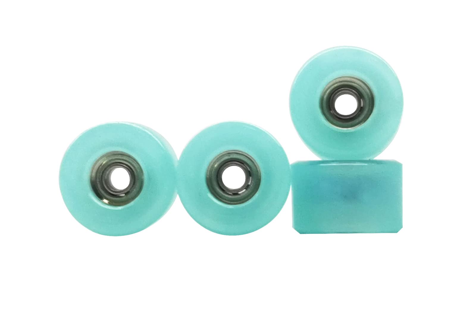 SAIKOOWA 4pcs Apex 68D Urethane Fingerboard Wheels,7.5mm Diameter -ABEC-9 Ultra Spin Chrome Steel Bearings with 1pcs Fingerboard Tool (Transparent Blue)