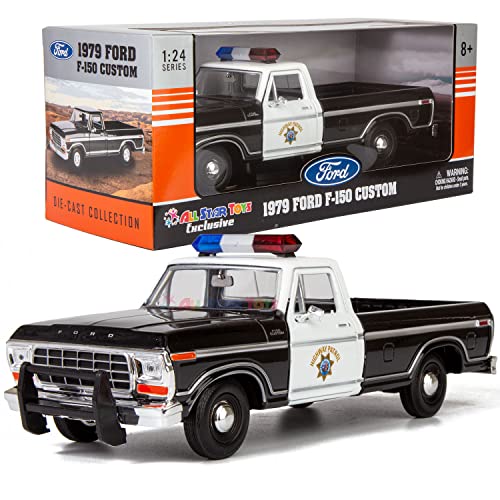 Motormax All Star Toys Exclusive 1979 Ford F-150 California Highway Patrol CHP Police Pickup Truck 1:24 Diecast Law Enforcement Model Car 76987