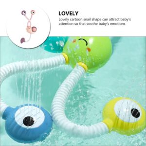 Toyvian Bath Toys for Baby Toddlers, Upgrade Electric Shower Baby Bath Toys Cartoon Snail Double Sprinkler Bathtub Tub Water Toys for Baby Kids（Battery Style, Random Color）