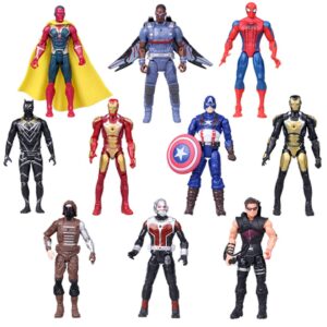 lisuno super hero series exclusive figure set, 10 collectible 6.7-inch action figures – limited set holiday toy gift for kids - figure cake topper