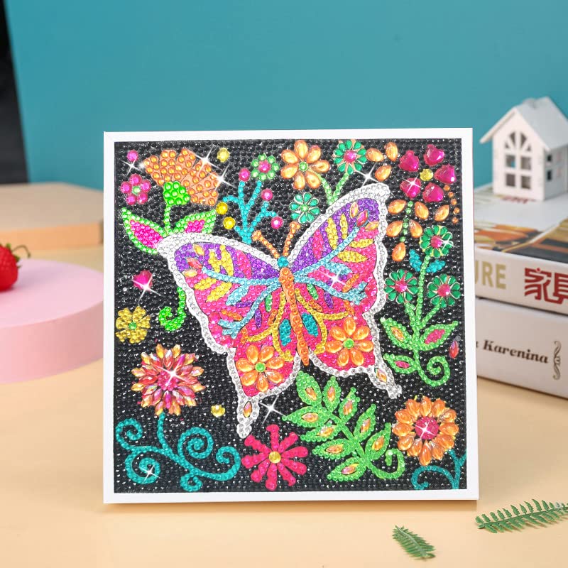 ZUYUSUT Sparkly Butterfly Diamond Art Painting Kits with Wooden Frame Arts and Crafts Art Mosaic Gem