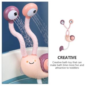 Toyvian Bath Toys for Baby Toddlers, Upgrade Electric Shower Baby Bath Toys Cartoon Snail Double Sprinkler Bathtub Tub Water Toys for Baby Kids（Battery Style, Random Color）