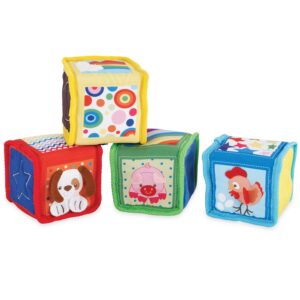 Kidoozie Discovery Soft Blocks for Infants and Toddlers Ages 3-18 Months - Textures, Shapes and Sounds to Engage The Senses