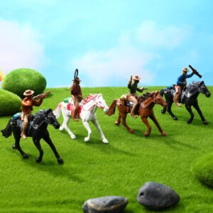 Toddmomy Riding Horse Figurine 4Pcs Action Figure Western Figurines Toys Horse Toys Plastic Horse with Rider for Kids Toddlers Farm Animal Collection