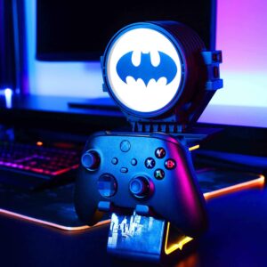 Exquisite Gaming LED Ikons: DC Comics Batman Bat Signal-Charging Phone & Controller Holder - Light Up Gaming Controller/ Mobile Phone/ Device Charging Holder, Includes 4'Charging Cable (CGIKDC400483)