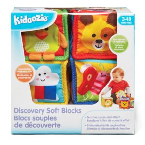 Kidoozie Discovery Soft Blocks for Infants and Toddlers Ages 3-18 Months - Textures, Shapes and Sounds to Engage The Senses