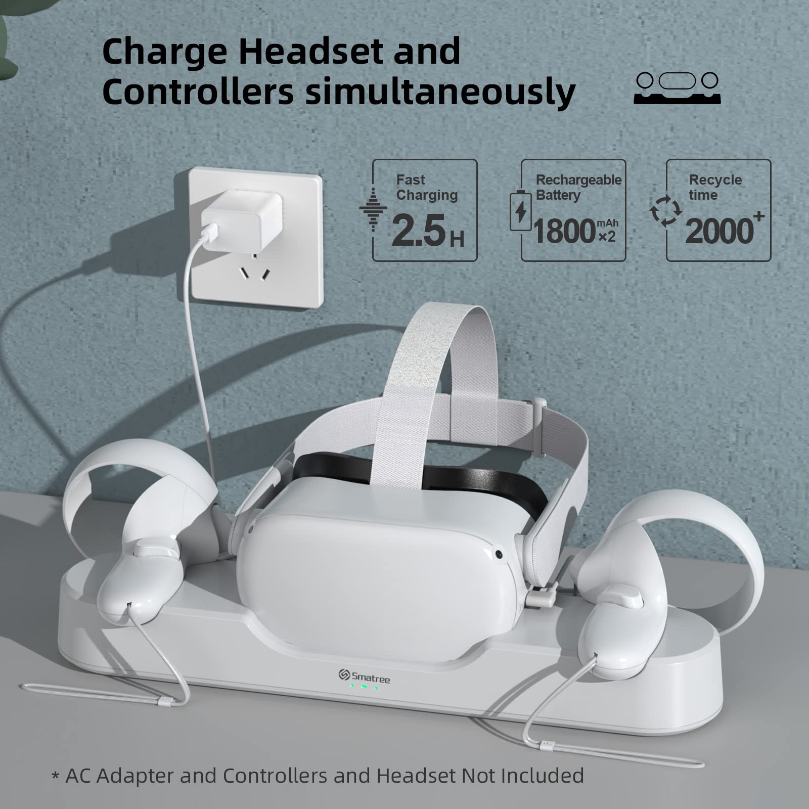 Smatree Charging Dock and Elite Strap with 10000mah Battery and Carry Case Combination Set