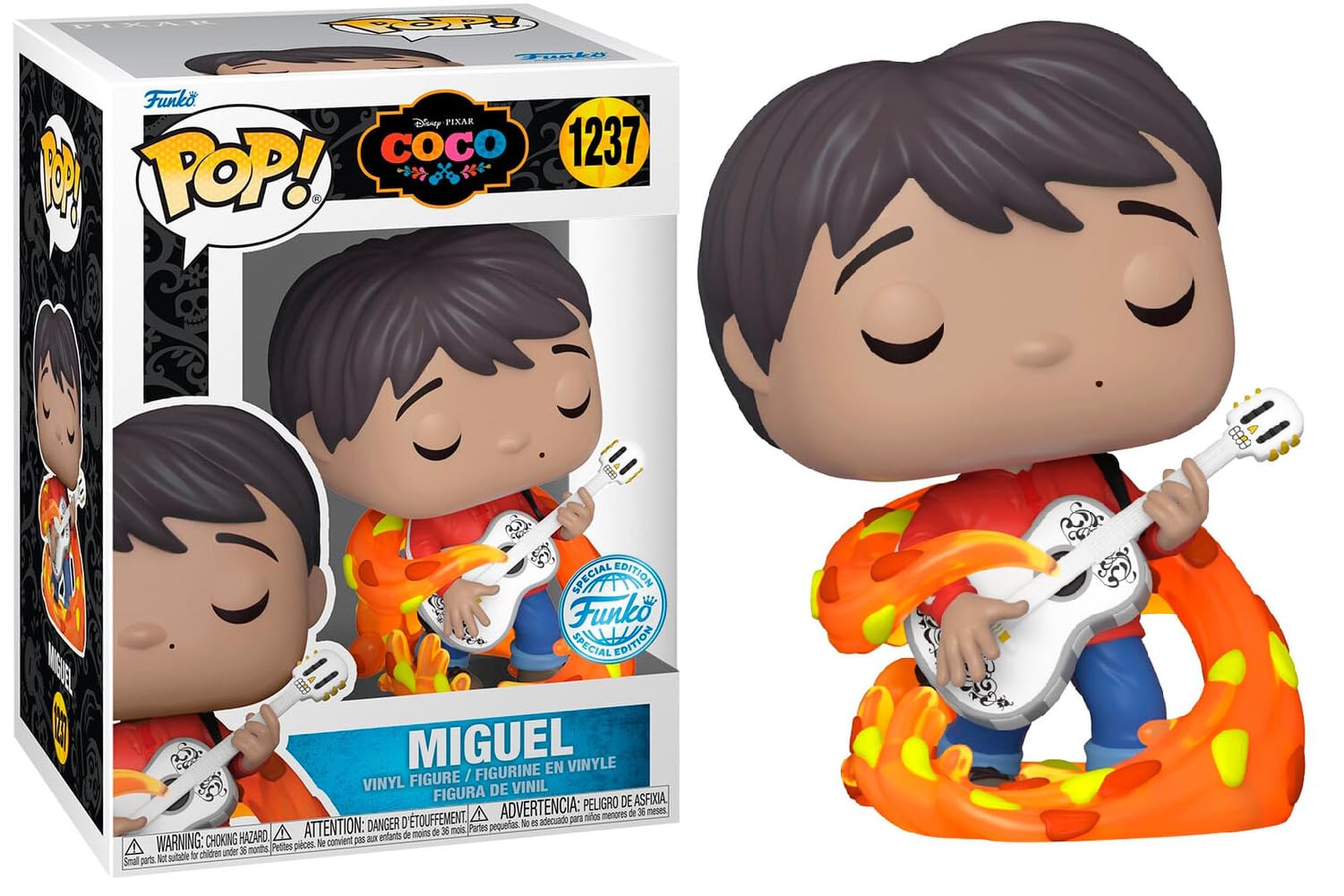 Funko Pop! Disney: Coco - Miguel (with Guitar) (Glows in The Dark) (Special Edition) #1237 Vinyl Figure