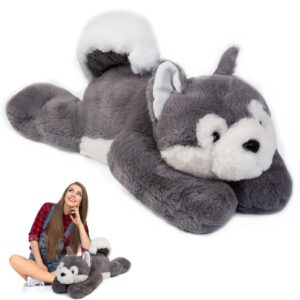 YANGTTOK Huskies Weighted Stuffed Animals, 13.8-30" Plush for Adults & Kids (30IN-3.2LB)