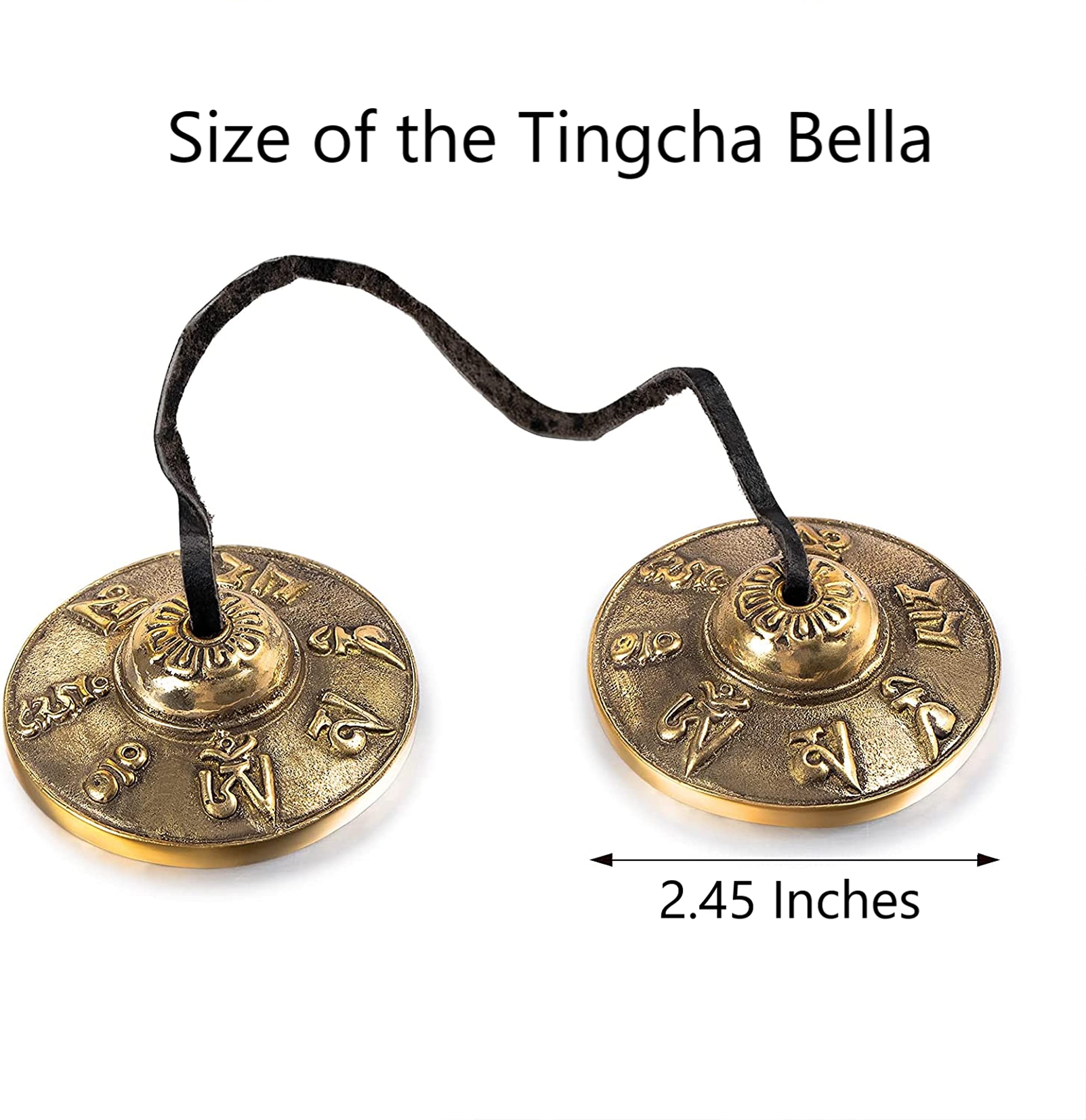 Tibetan Tingsha Meditation Bell - Meditation Chime Bells - Tingsha Cymbals With Hand Woven Cotton Bag- Tibetan Buddhist Meditation Yoga Bell Chimes (Om Mani Padme Hum Mantra) Handmade In Nepal