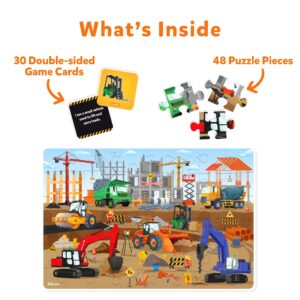 Skillmatics Floor Puzzle & Game - Piece & Play Construction Site, Jigsaw & Toddler Puzzles, Educational Toy, Gifts for Boys & Girls Ages 3, 4, 5, 6, 7 (48 Pieces, 2 x 3 feet)