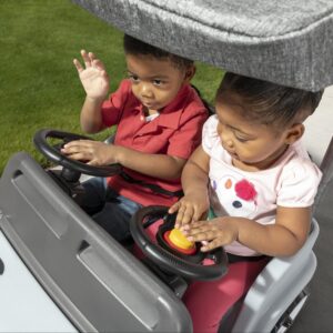 Step 2 Side-by-Side Push Around SUV Car for Kids, Easy Steer Double Rider Push Car, Toddlers Ages 1.5-5 Years Old, Ideal Stroller Substitute, Gray