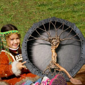 Yushifa Shaman Drum Shaman Drum Tree-of-Life Drum Handmade Shamanic Drum with Drum Stick Sound Healing Adult Drum