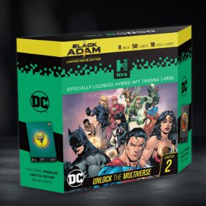 HRO DC Comics Unlock The Multiverse | Chapter 2: 8-Pack Premium Starter Box, Hybrid NFT Trading Cards, 58 Trading Cards Pack (10035891-0001)